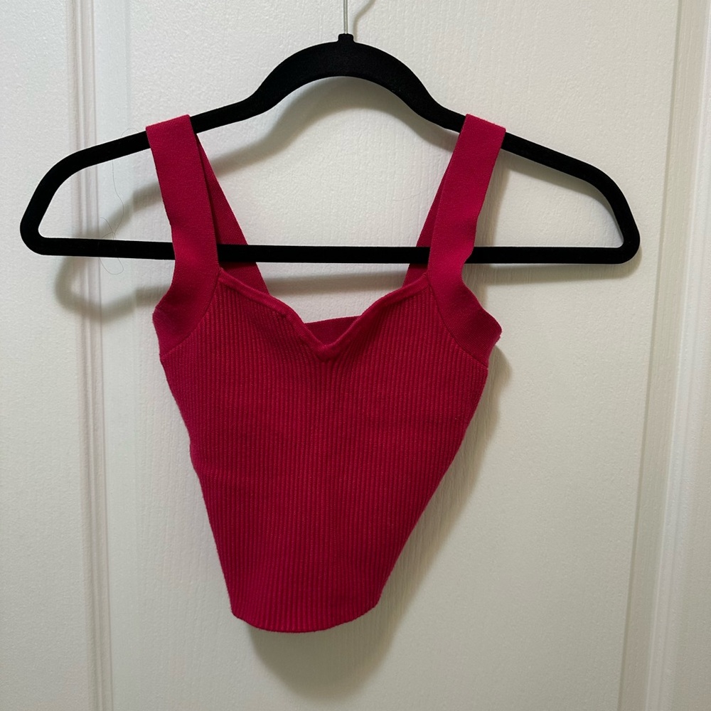 Women's Pink Ribbed Knit Top - Picture 2 of 3